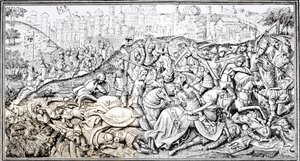 Facsimile van de verovering van Jeruzalem door Karel de Grote, uit de 